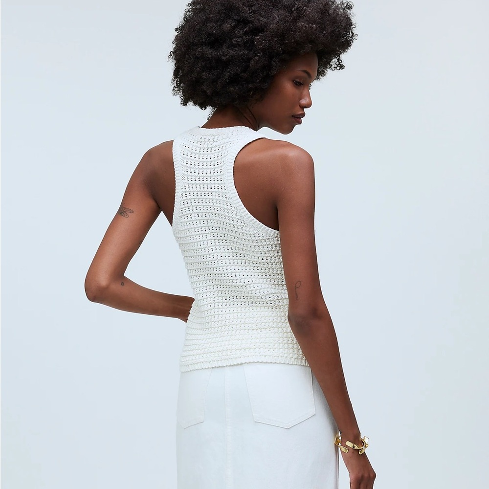 Madewell Crochet-Knit Crewneck Sweater Tank XS